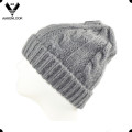 Frauen populäre reine Farbe Acryl Mohair Beanie